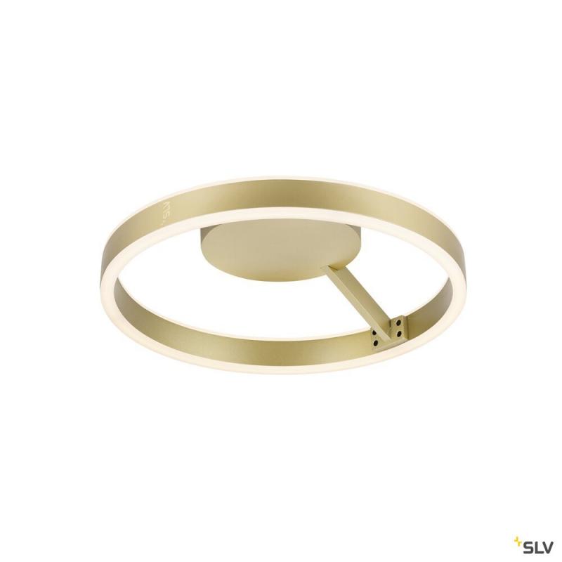 SLV 1008551 ONE, Wand- und Deckenaufbauleuchte, rund, 2700/3000 K, 14 W, DALI, Touch, 130°, messing