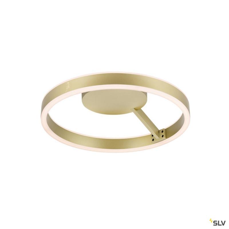 SLV 1008551 ONE, Wand- und Deckenaufbauleuchte, rund, 2700/3000 K, 14 W, DALI, Touch, 130°, messing