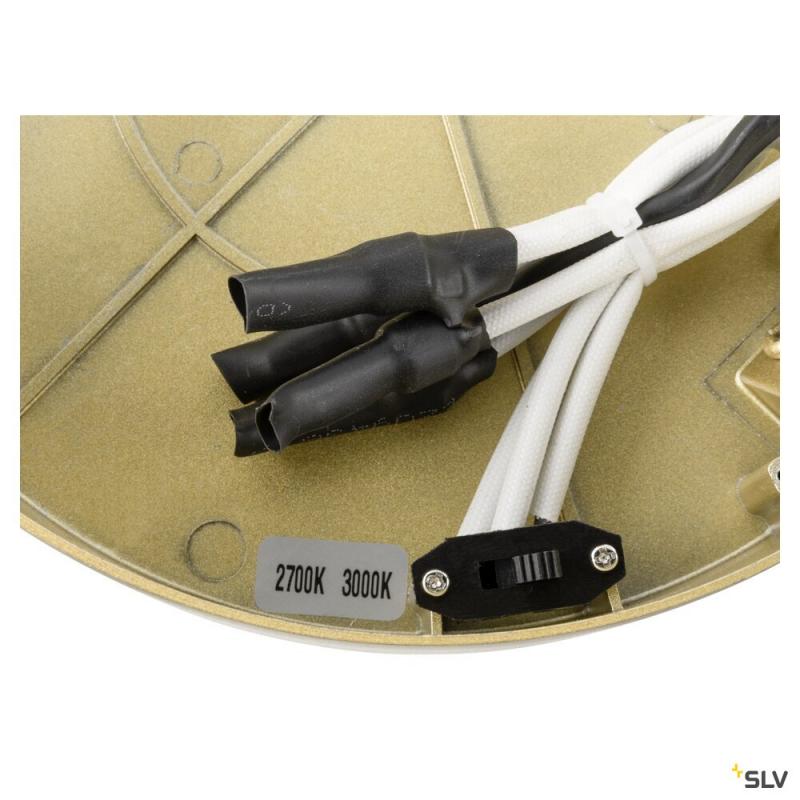 SLV 1008551 ONE, Wand- und Deckenaufbauleuchte, rund, 2700/3000 K, 14 W, DALI, Touch, 130°, messing