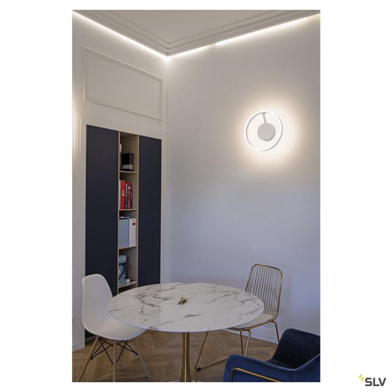 SLV 1008552 ONE, Wand- und Deckenaufbauleuchte, rund, 2700/3000 K, 14 W, DALI, Touch, 130°, weiß
