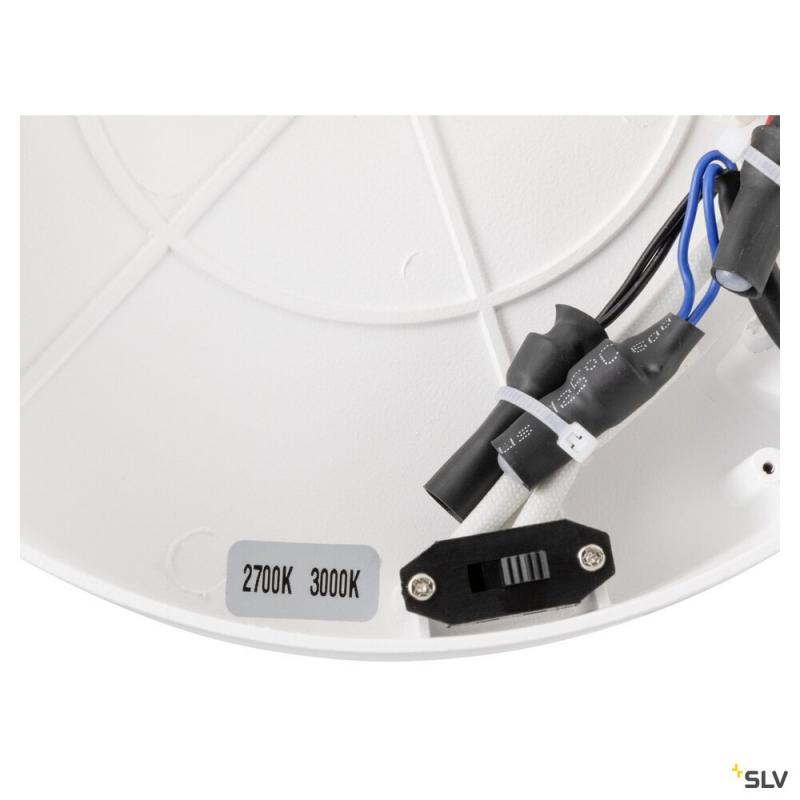 SLV 1008552 ONE, Wand- und Deckenaufbauleuchte, rund, 2700/3000 K, 14 W, DALI, Touch, 130°, weiß