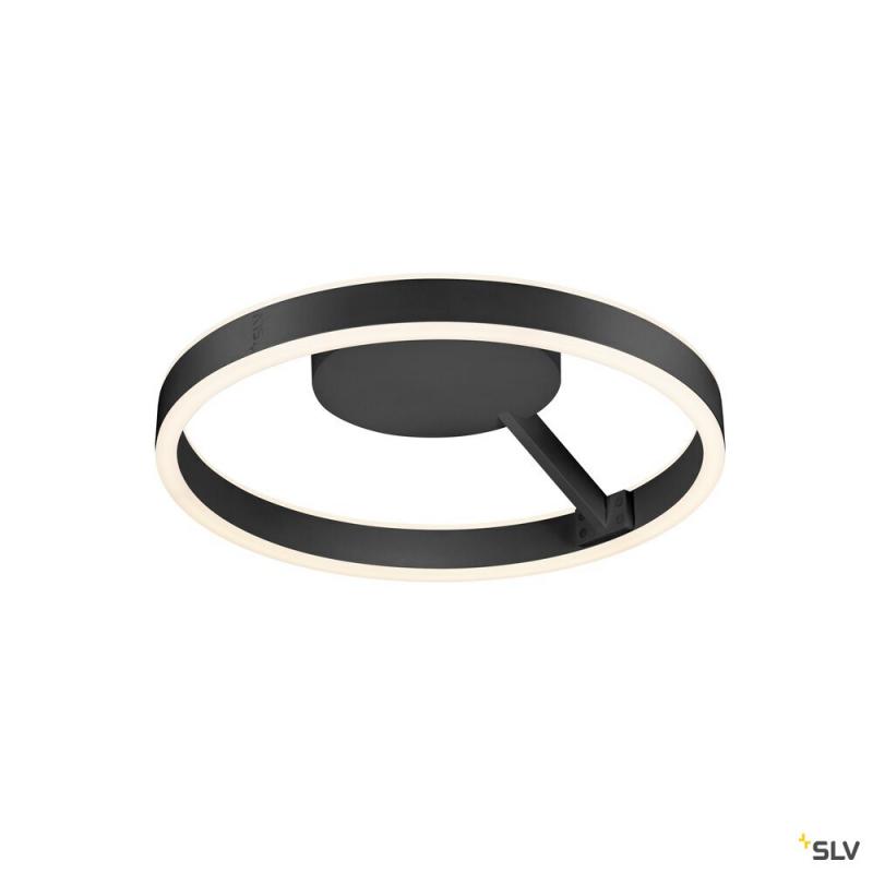 SLV 1008553 ONE, Wand- und Deckenaufbauleuchte, rund, 2700/3000 K, 14 W, DALI, Touch, 130°, schwarz