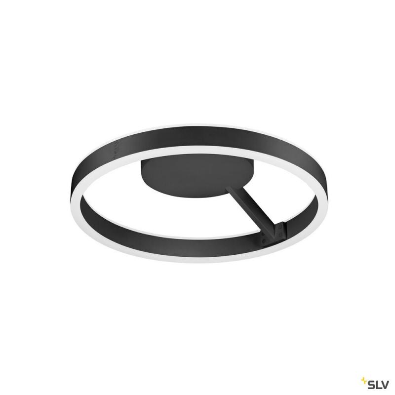 SLV 1008553 ONE, Wand- und Deckenaufbauleuchte, rund, 2700/3000 K, 14 W, DALI, Touch, 130°, schwarz