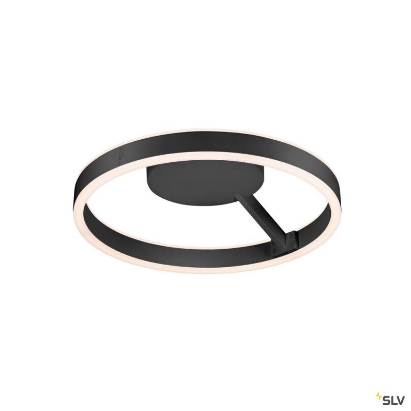 SLV 1008553 ONE, Wand- und Deckenaufbauleuchte, rund, 2700/3000 K, 14 W, DALI, Touch, 130°, schwarz