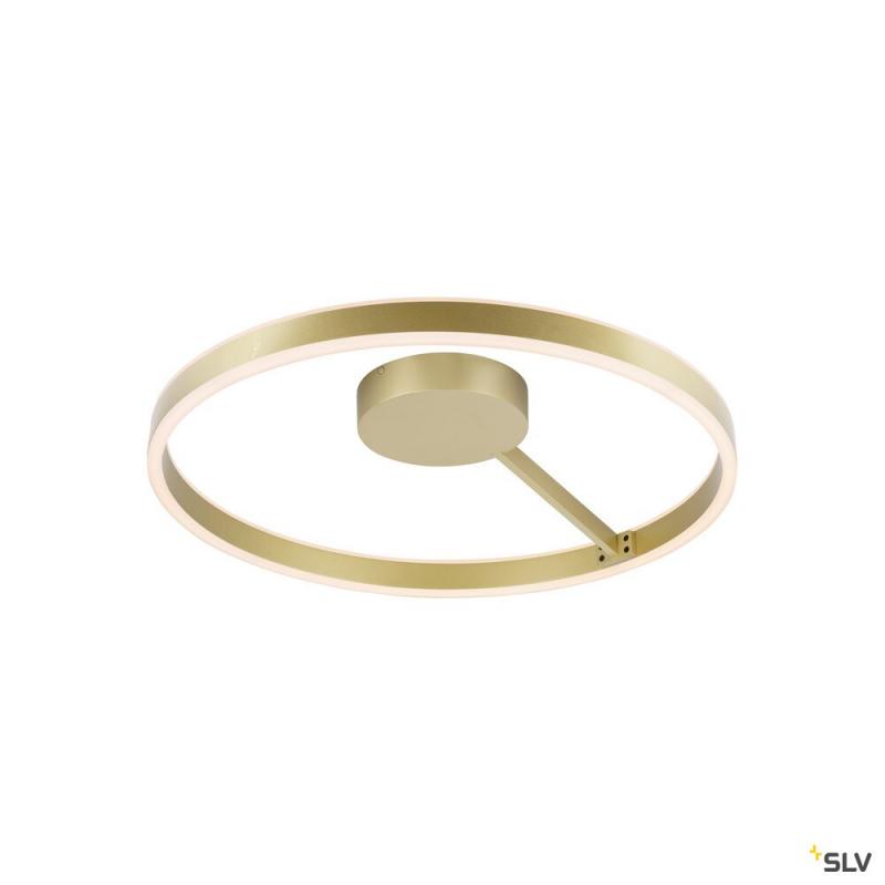 SLV 1008554 ONE, Wand- und Deckenaufbauleuchte, rund, 2700/3000 K, 23 W, DALI, Touch, 130°, messing