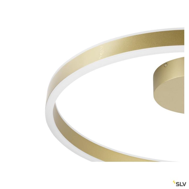 SLV 1008554 ONE, Wand- und Deckenaufbauleuchte, rund, 2700/3000 K, 23 W, DALI, Touch, 130°, messing