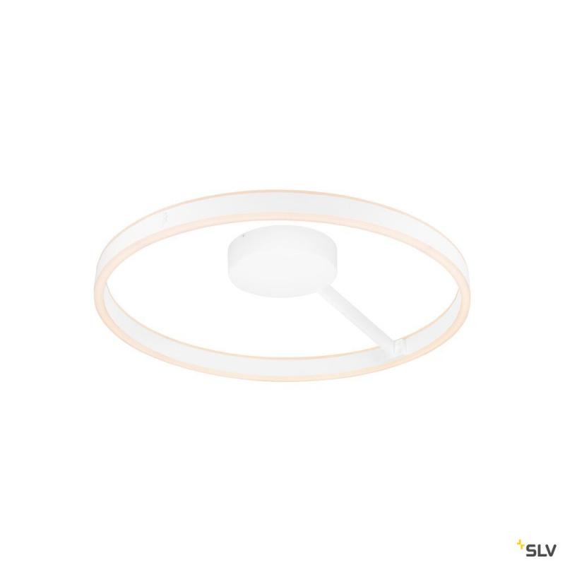 SLV 1008555 ONE, Wand- und Deckenaufbauleuchte, rund, 2700/3000 K, 23 W, DALI, Touch, 130°, weiß