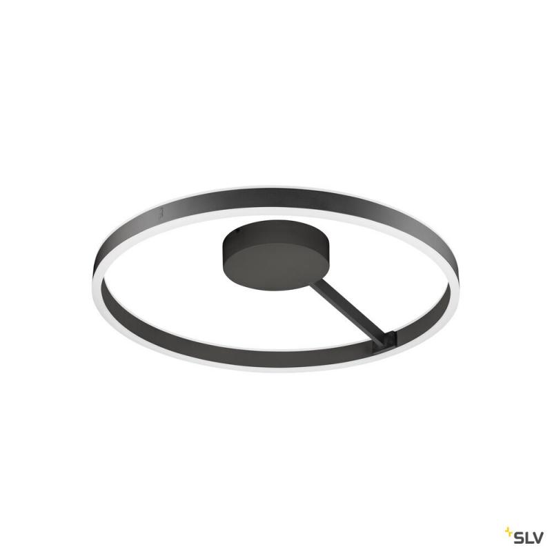 SLV 1008556 ONE, Wand- und Deckenaufbauleuchte, rund, 2700/3000 K, 23 W, DALI, Touch, 130°, schwarz