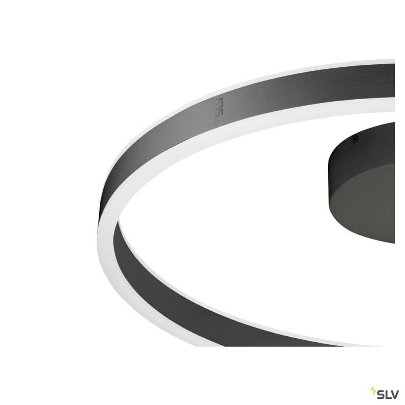 SLV 1008556 ONE, Wand- und Deckenaufbauleuchte, rund, 2700/3000 K, 23 W, DALI, Touch, 130°, schwarz