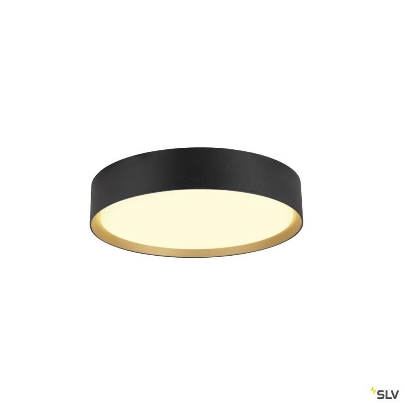 SLV 1008580 DECONA 30, Deckenaufbauleuchte, rund, 2700/3000 K, 18 W, PHASE, schwarz / gold