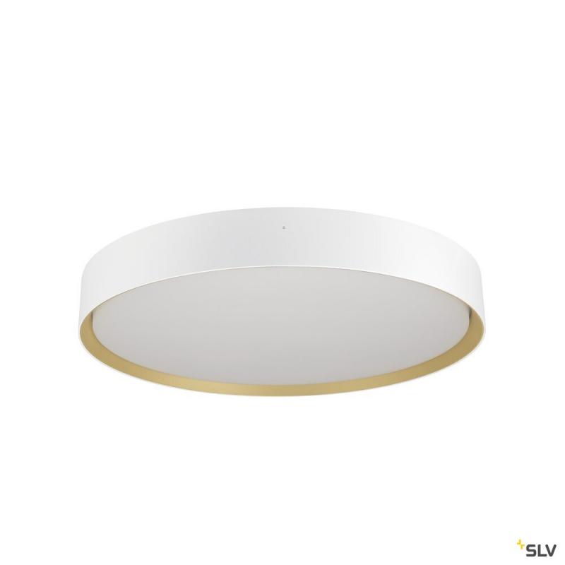 SLV 1008583 DECONA 42, Deckenaufbauleuchte, rund, 2700/3000 K, 23 W, PHASE, weiß / gold