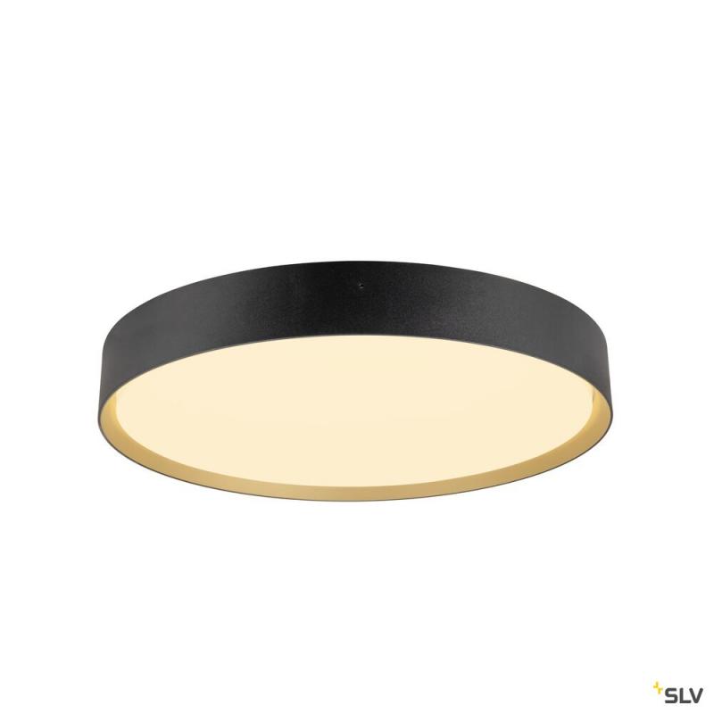 SLV 1008584 DECONA 42, Deckenaufbauleuchte, rund, 2700/3000 K, 23 W, PHASE, schwarz / gold