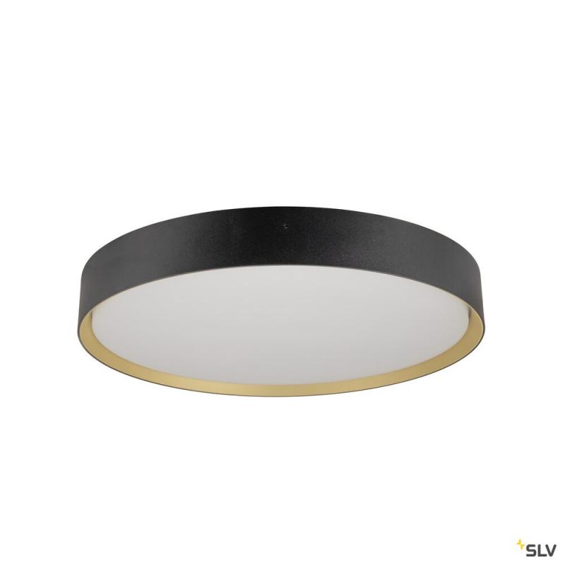 SLV 1008584 DECONA 42, Deckenaufbauleuchte, rund, 2700/3000 K, 23 W, PHASE, schwarz / gold
