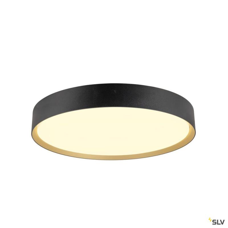 SLV 1008584 DECONA 42, Deckenaufbauleuchte, rund, 2700/3000 K, 23 W, PHASE, schwarz / gold