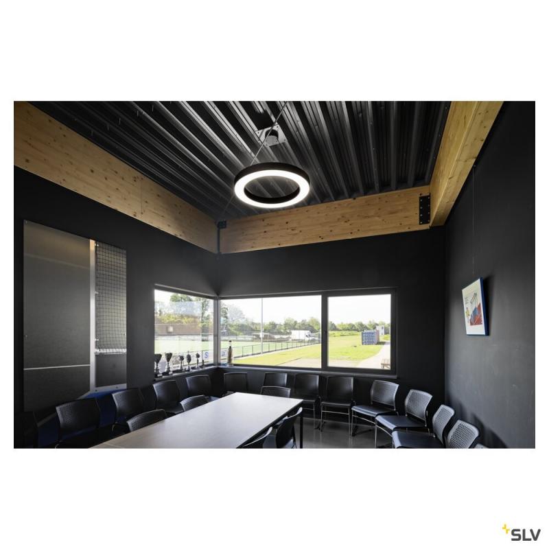 SLV 1008589 MEDO® RING 60, Pendelleuchte, Pendellänge 300 cm, 3000/4000 K, 110°, DALI, Touch, schwarz