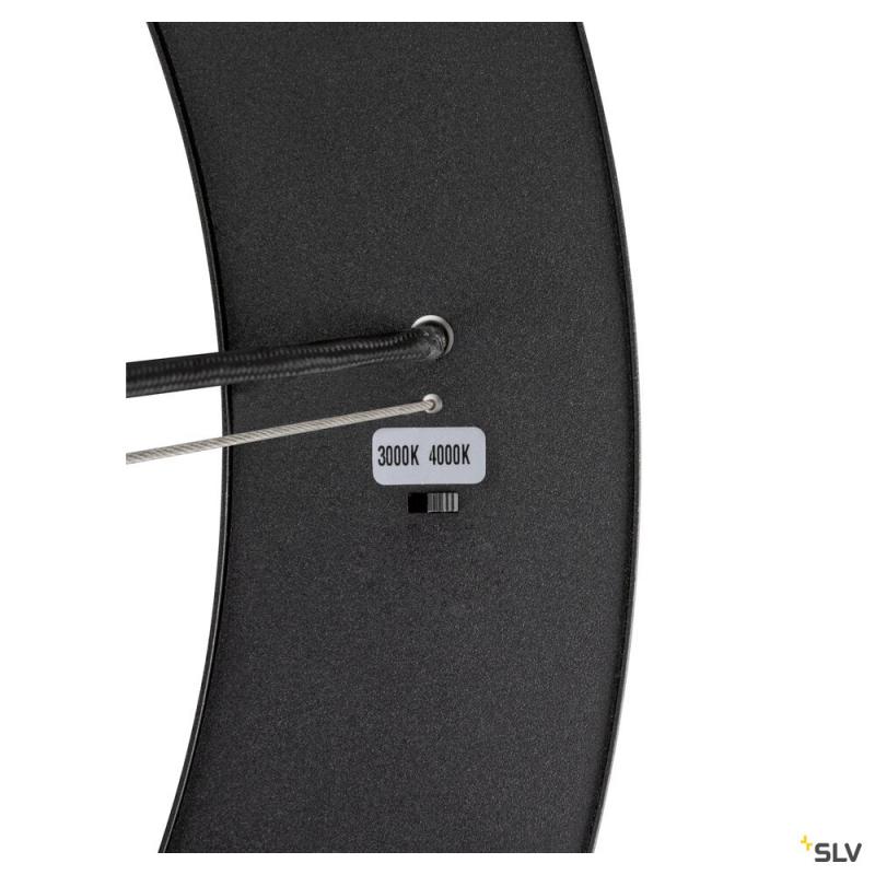 SLV 1008589 MEDO® RING 60, Pendelleuchte, Pendellänge 300 cm, 3000/4000 K, 110°, DALI, Touch, schwarz