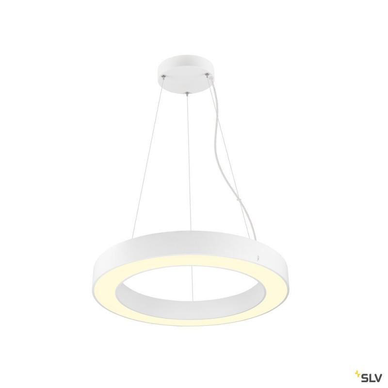 SLV 1008592 MEDO® RING 60, Pendelleuchte, Pendellänge 300 cm, 3000/4000 K, 110°, PHASE, weiß