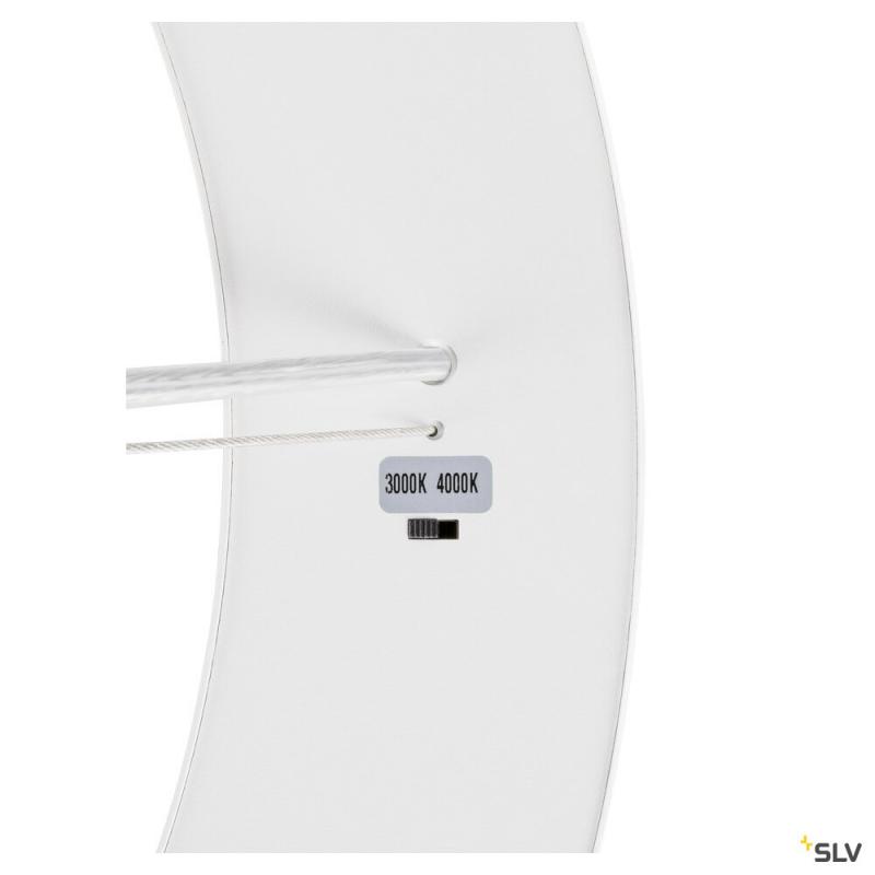 SLV 1008592 MEDO® RING 60, Pendelleuchte, Pendellänge 300 cm, 3000/4000 K, 110°, PHASE, weiß