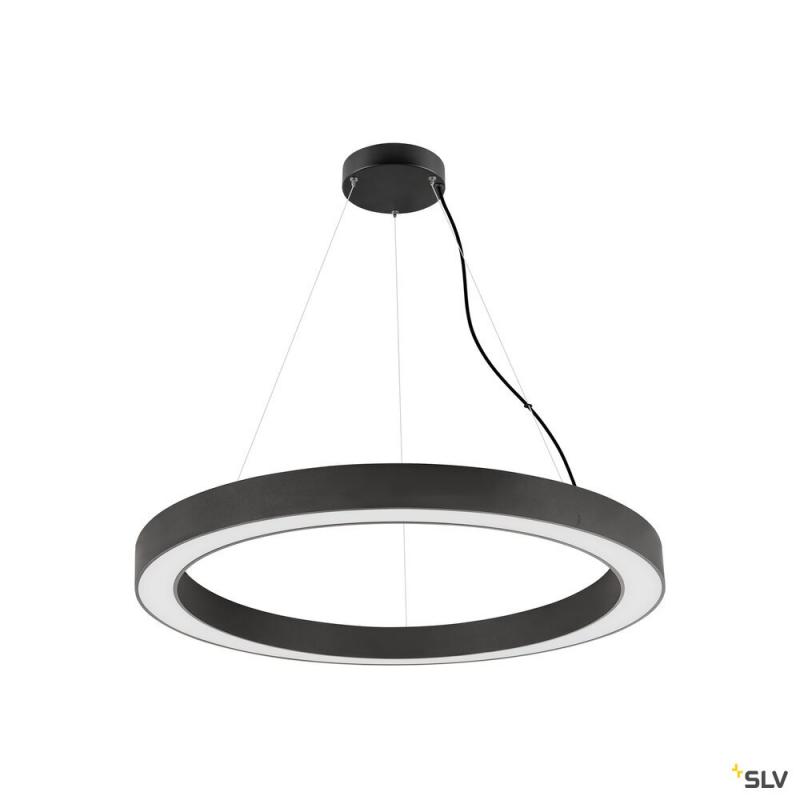SLV 1008593 MEDO® RING 90, Pendelleuchte, Pendellänge 300 cm, 3000/4000 K, 110°, DALI, Touch, schwarz