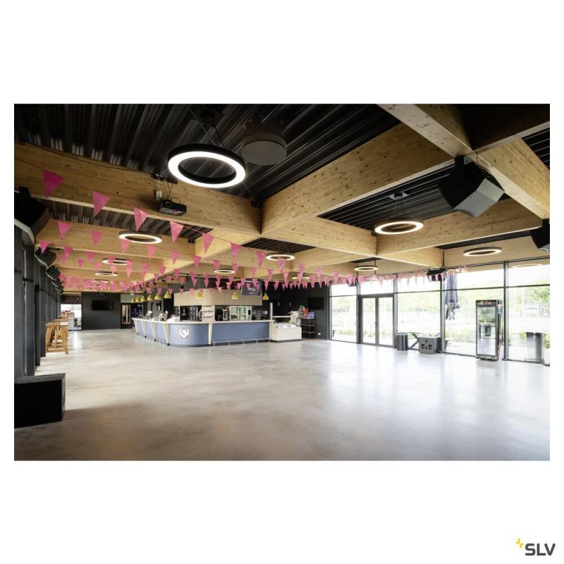 SLV 1008593 MEDO® RING 90, Pendelleuchte, Pendellänge 300 cm, 3000/4000 K, 110°, DALI, Touch, schwarz