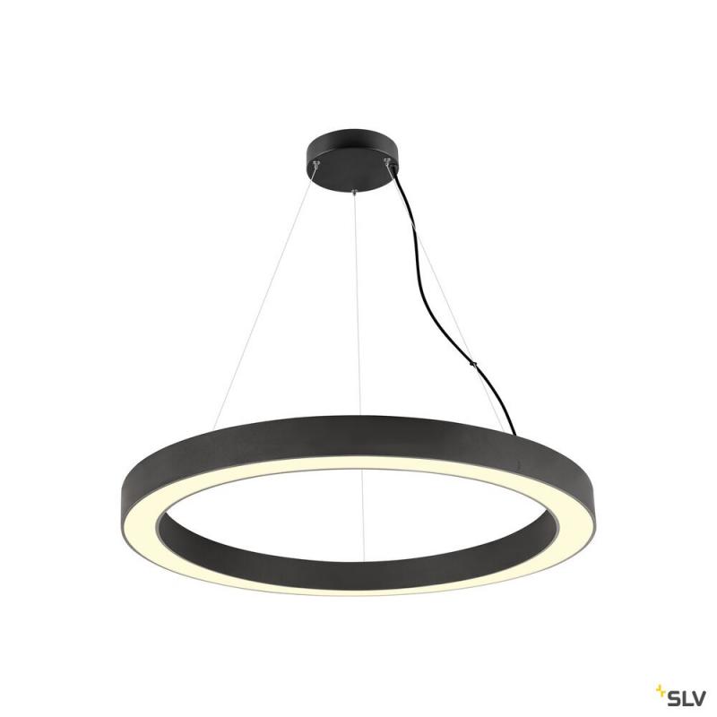 SLV 1008595 MEDO® RING 90, Pendelleuchte, Pendellänge 300 cm, 3000/4000 K, 110°, PHASE, schwarz