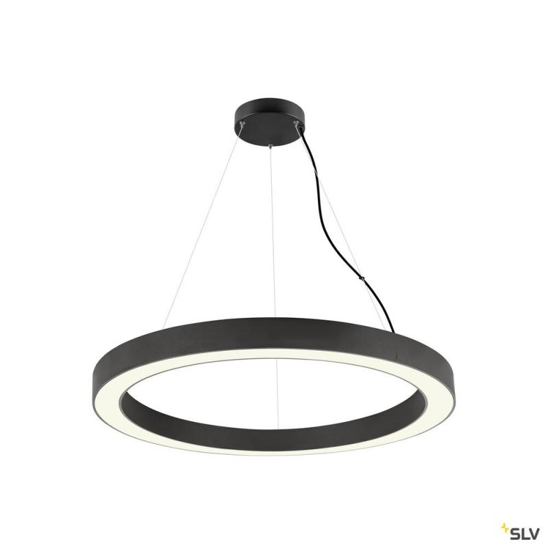 SLV 1008595 MEDO® RING 90, Pendelleuchte, Pendellänge 300 cm, 3000/4000 K, 110°, PHASE, schwarz