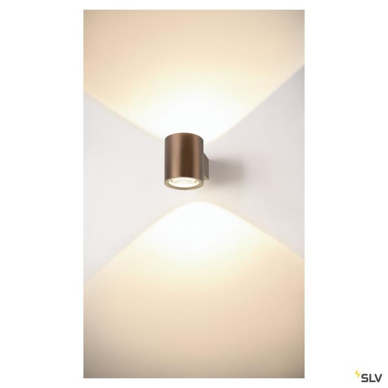 SLV 1008614 OCULUS, Wandaufbauleuchte, rund, 2000-3000 K, 15 W, Dim-to-Warm, PHASE, 100°, dunkel kupfer