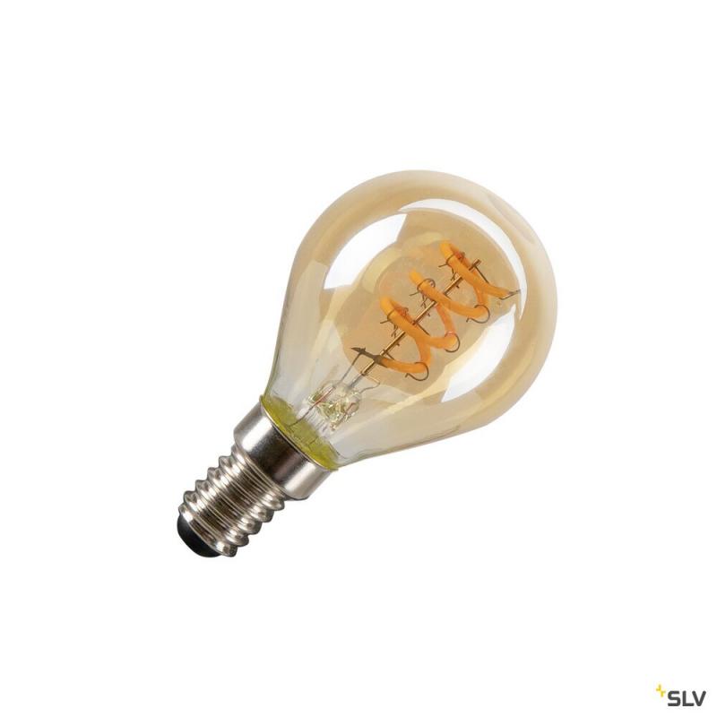 SLV 1008649 LED G45, LED-Leuchtmittel, gold curly filament, E14, PHASE, 2 W, 1800 K