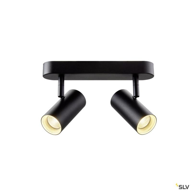 SLV 1008707 NOBLO®, Wand- und Deckenaufbauleuchte, double, rund, 2000-3000 K, 15 W, Dim-to-Warm, PHASE, 36°, schwarz