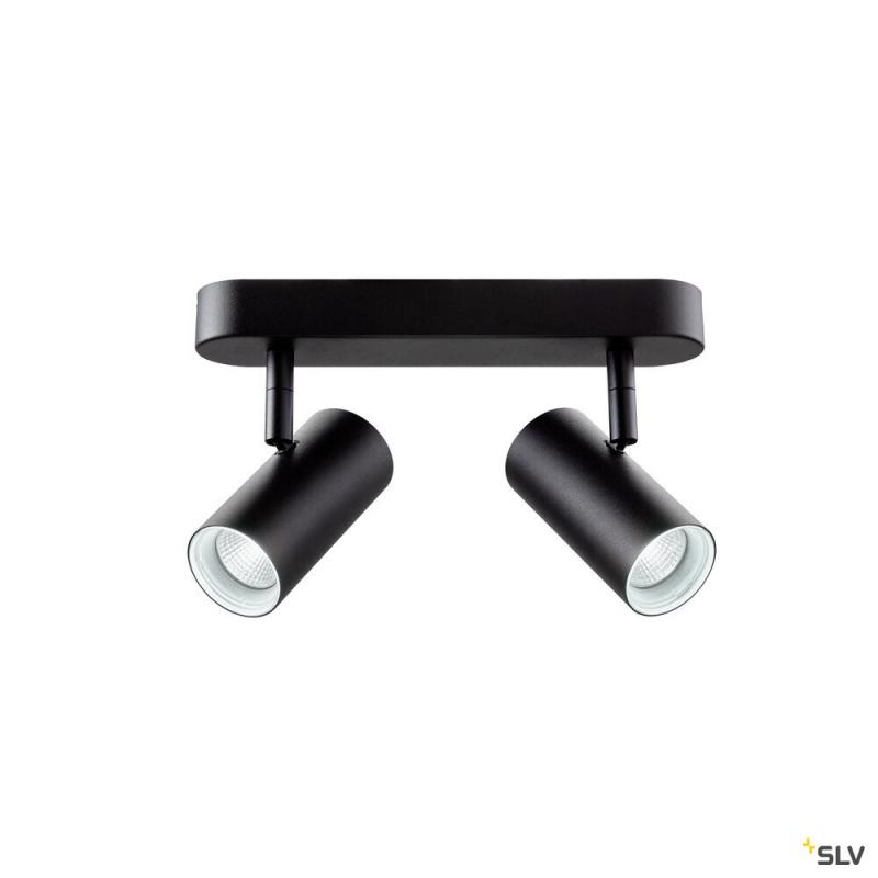 SLV 1008707 NOBLO®, Wand- und Deckenaufbauleuchte, double, rund, 2000-3000 K, 15 W, Dim-to-Warm, PHASE, 36°, schwarz