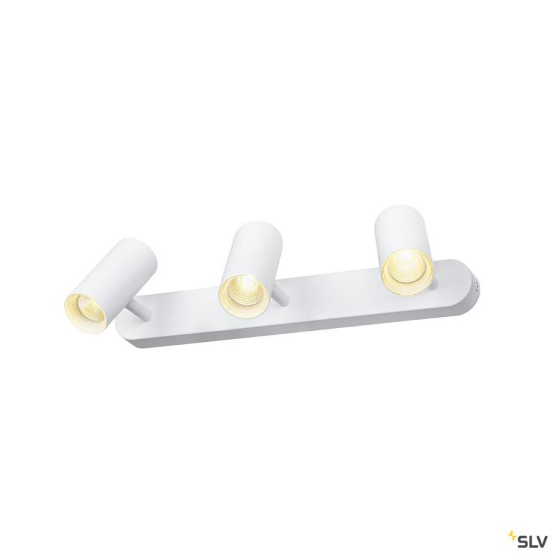 SLV 1008711 NOBLO®, Wand- und Deckenaufbauleuchte, triple, rund, 3000 K, 19 W, PHASE, 32°, weiß