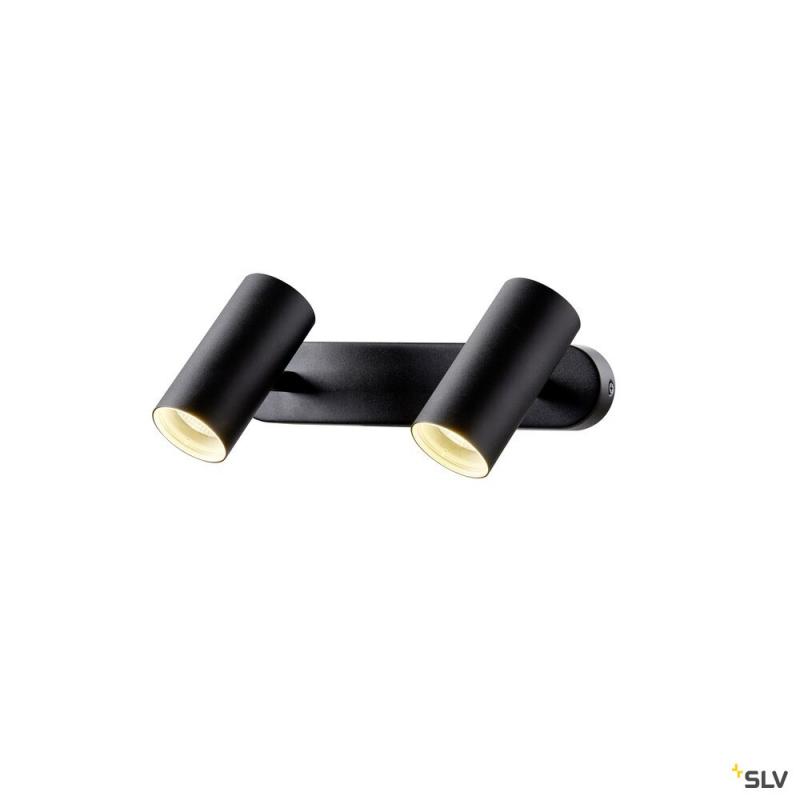 SLV 1008713 NOBLO®, Wand- und Deckenaufbauleuchte, double, rund, 3000 K, 12 W, PHASE, 32°, schwarz