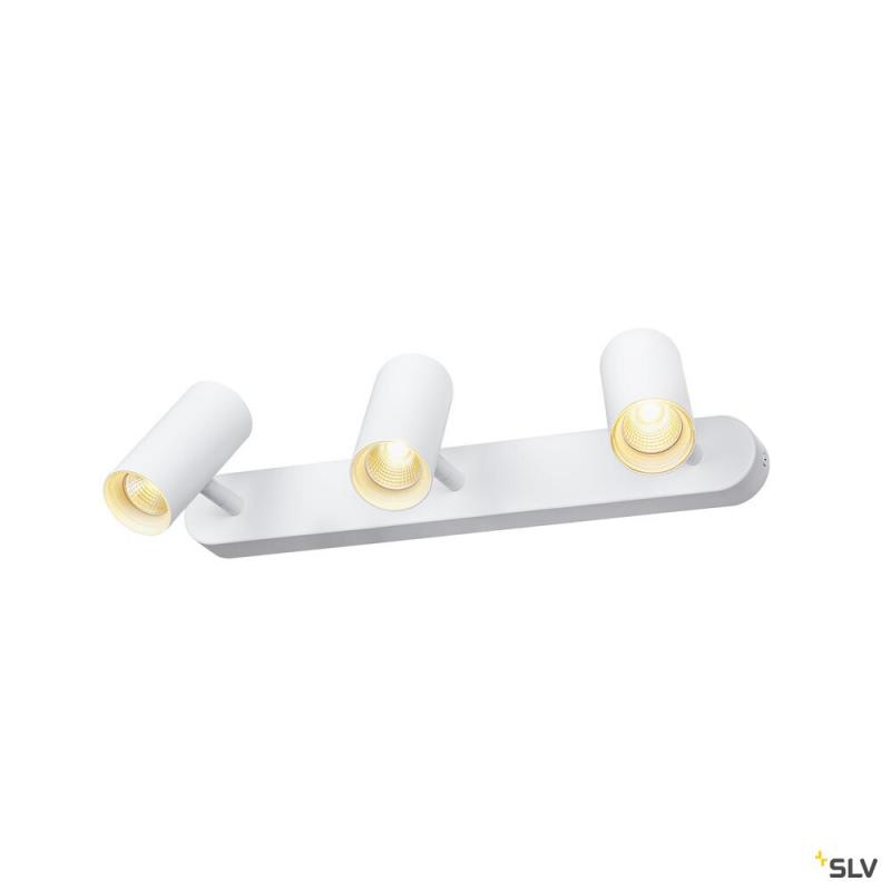 SLV 1008717 NOBLO®, Wand- und Deckenaufbauleuchte, triple, rund, 2700 K, 19 W, PHASE, 32°, weiß