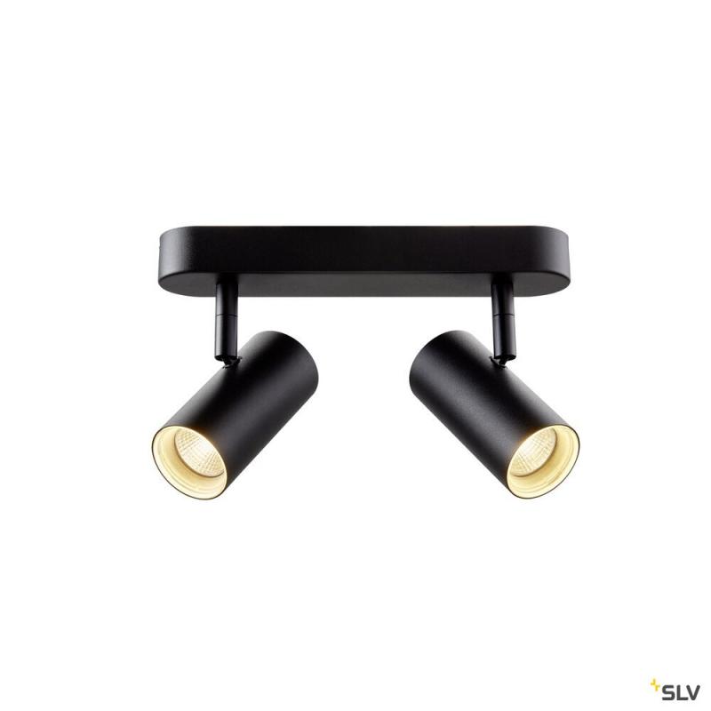 SLV 1008719 NOBLO®, Wand- und Deckenaufbauleuchte, double, rund, 2700 K, 12 W, PHASE, 32°, schwarz
