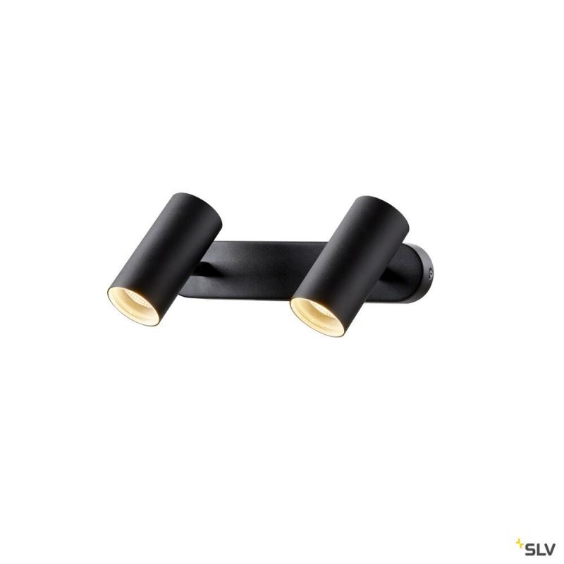 SLV 1008719 NOBLO®, Wand- und Deckenaufbauleuchte, double, rund, 2700 K, 12 W, PHASE, 32°, schwarz