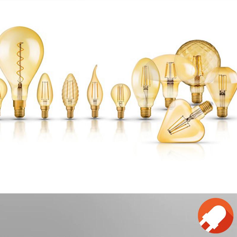 OSRAM LED E27 VINTAGE Glühbirne GOLD Spiral 4,9W wie 40W warmweißes Licht für eine gemütliche Wohnatmosphäre 90Ra