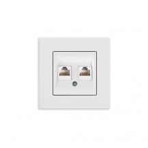 Günsan Eqona Datenbuchse 2-fach RJ45 CAT5 Unterputz Weiß