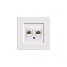Günsan Eqona Datenbuchse 2-fach RJ45 CAT6 Unterputz Weiß