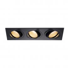 SLV 114200 NEW TRIA 3 DL SQUARE Set, mattschwarz, 3x6W, 38°, 2700K, inkl. Treiber, Clipfedern