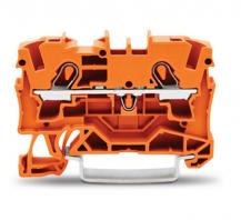 WAGO 2004-1202 Durchgangsklemme 4 mm² 2-Leiter Push-in CAGE CLAMP Orange Ex e II Hutschiene