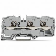 WAGO 2016-1301 Durchgangsklemme 16 mm² 3-Leiter Push-in CAGE CLAMP Grau Ex e II Hutschiene