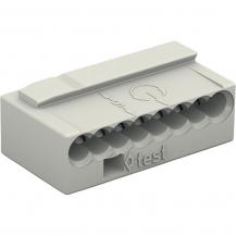 WAGO 243-308 MICRO Verbindungsdosenklemme 8-polig für Massivleiter Ø 0,8 mm Lichtgrau