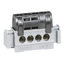 Legrand 004850 Lexic Phasenklemme Klemmleiste IP20 schwarz 4 Abgänge