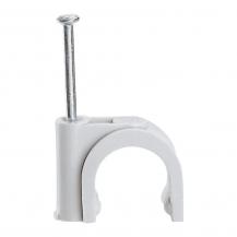 LEGRAND 100 Stück Fixfor Kabelschelle für Rundleitung Ø 10 mm Grau RAL 7035 mit Nagel 30 mm 031529