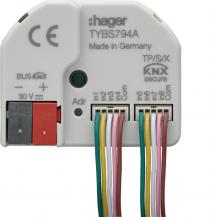 Hager Binäreingang 4f+LED Ausg, KNX Secure, UP