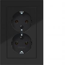 Hager D-STD SCHUKO ADP ho. SK A.1 schwarz gl