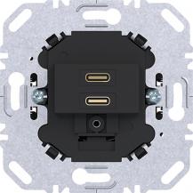 Hager Ladesteckdose USB C 2f PD schwarz matt