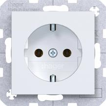 Hager Steckd. SCHUKO Steckkl. Ax/Cx liweiß mt