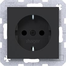 Hager Std. SCHUKO erh. BS SK Ax/Cx schwarz mt