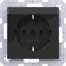 Hager Std. SCHUKO B.feld SK Ax/Cx schwarz gl